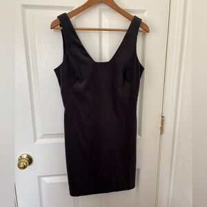 Super Stylish Faux Suede Charcoal Colored Dress By All That Jazz Size 7/8